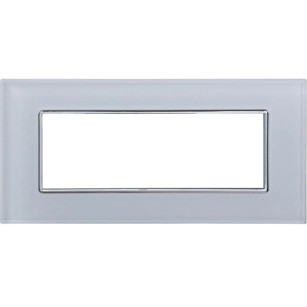 Trade Shop - Placca Cristal 3m 4m 6m Bianco Effetto Vetro Compatibile Con Bticino Axolute -