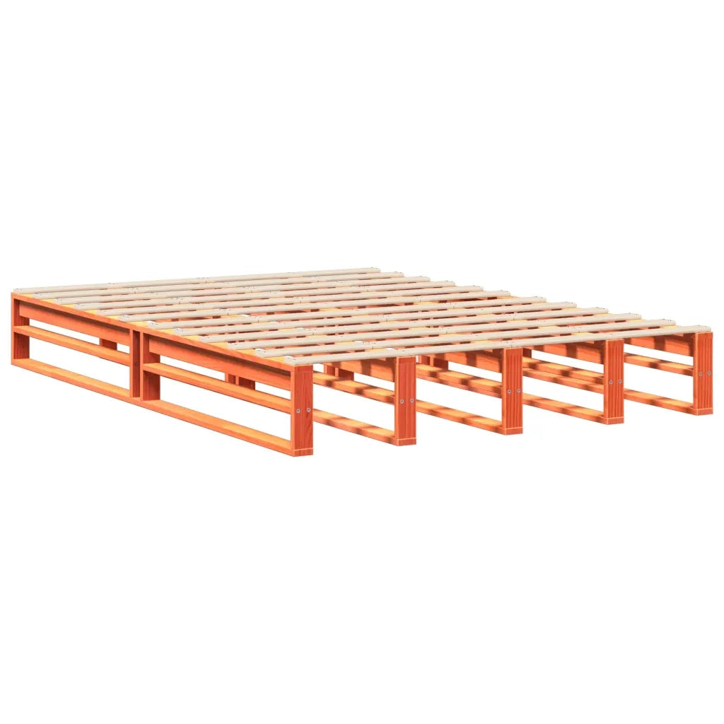Letto matrimoniale | Letto per adulti | Letto senza Materasso Marrone Cera 120x200 cm in Legno di Pino