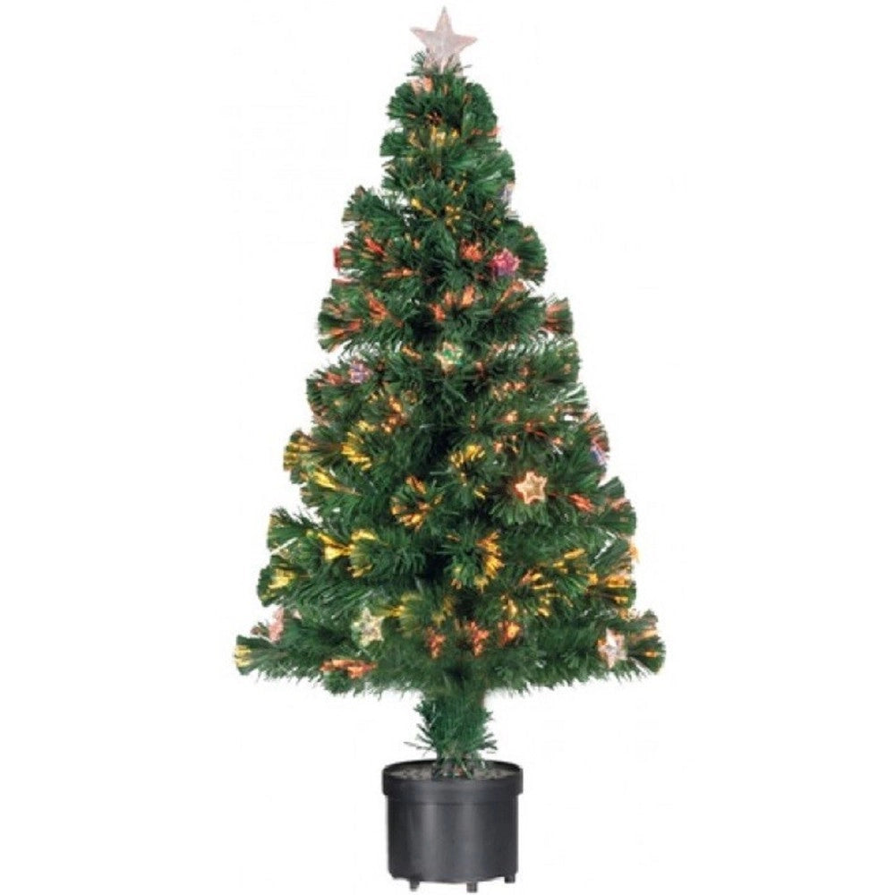 Trade Shop - Albero Di Natale Fibra Ottica Stars 60cm 60 Punte 9 Stelle Colore Verde -