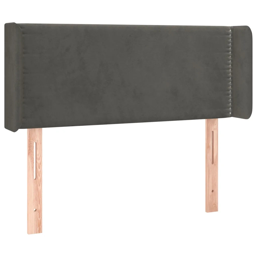 Testiera ad Orecchio-Testata con Orecchie Grigio Scuro 93x16x78/88 cm in Velluto 477338