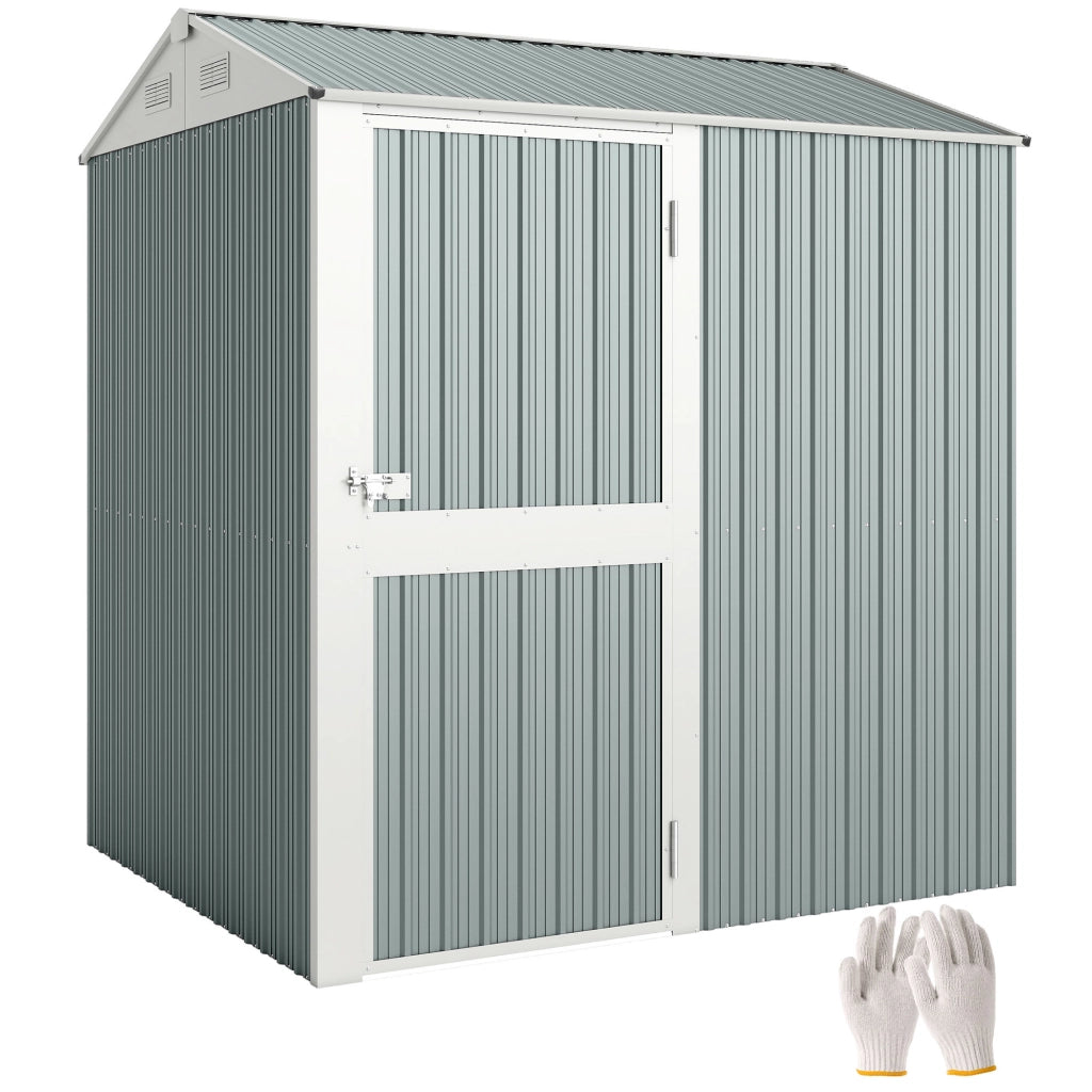 Casetta da giardino metallo ¨C Zephmum ¨C Grigio 209x177x236 cm