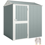 Casetta da giardino metallo ¨C Zephmum ¨C Grigio 209x177x236 cm