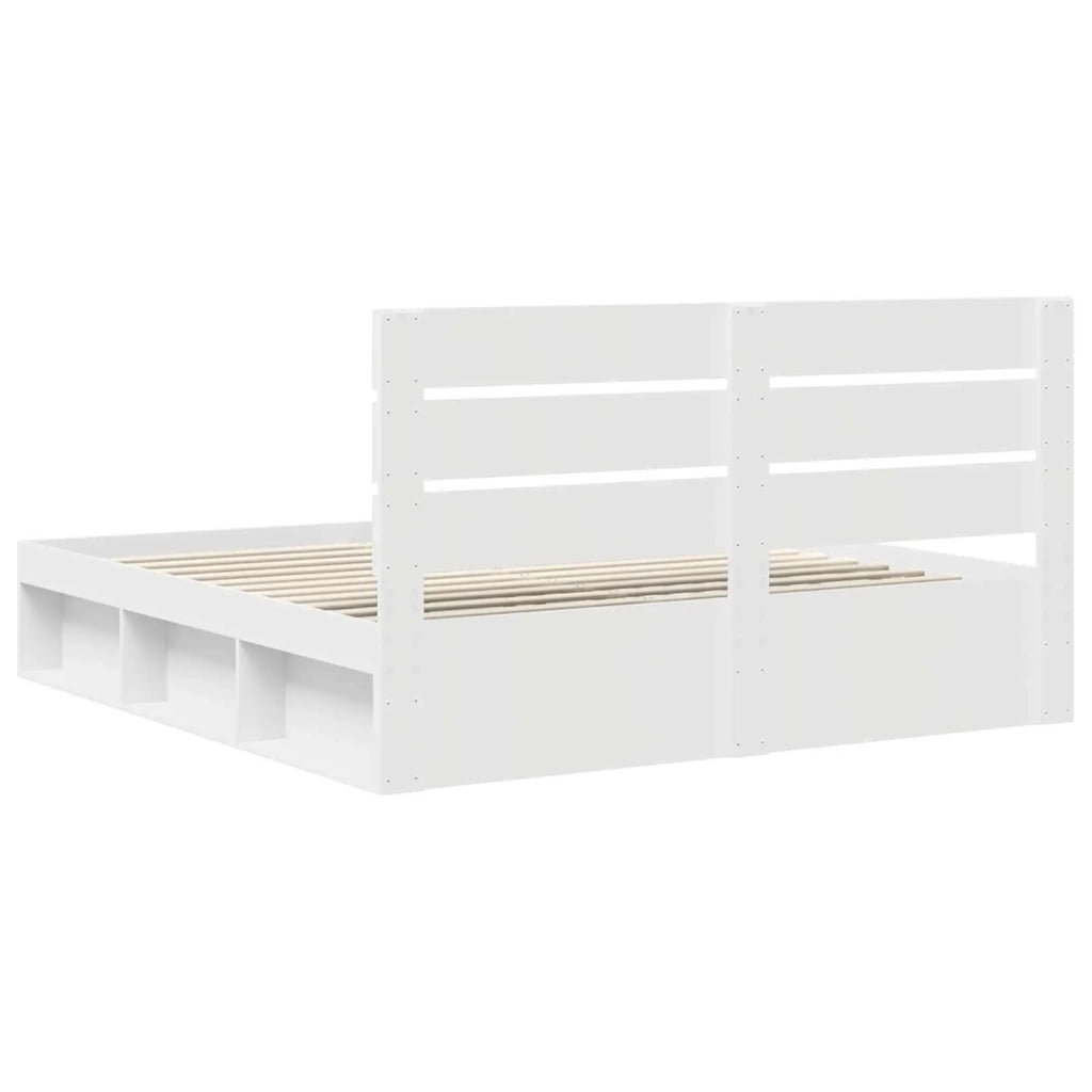 Struttura del letto-Giroletto-Rete del Letto Bianco 180 x 200 cm Pino massello 991373
