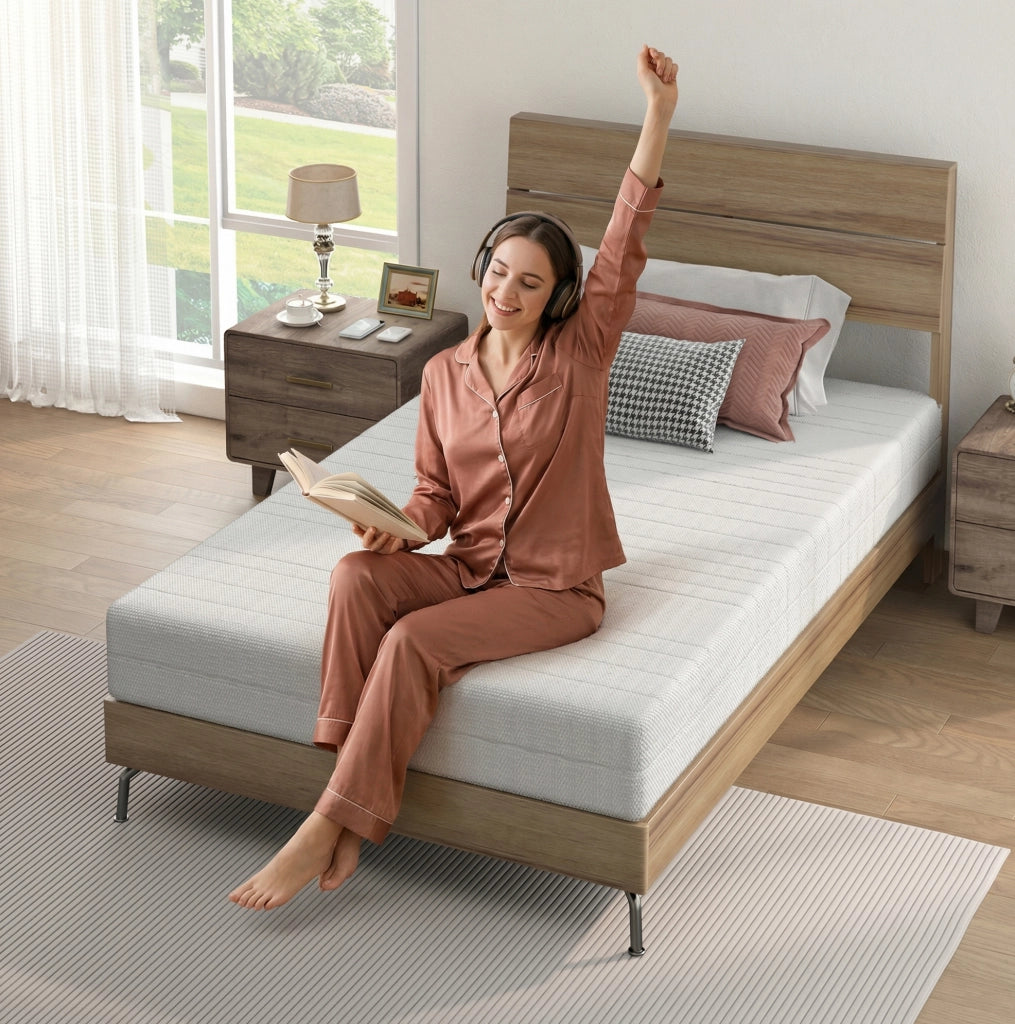 Materasso ergonomico in schiuma fredda 160x200 cm, spessore 16 cm, rivestimento in tessuto morbido, rigidità media