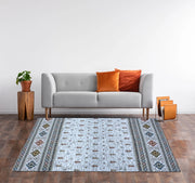 Tappeto Arredo Moderno Morbido in Ciniglia Ingresso Antiscivolo Prodotto Italiano  Soggiorno Camera Salotto Disegni Piazzati Cotone Varie Misure Grande Loom/Grigio - 65x220 cm