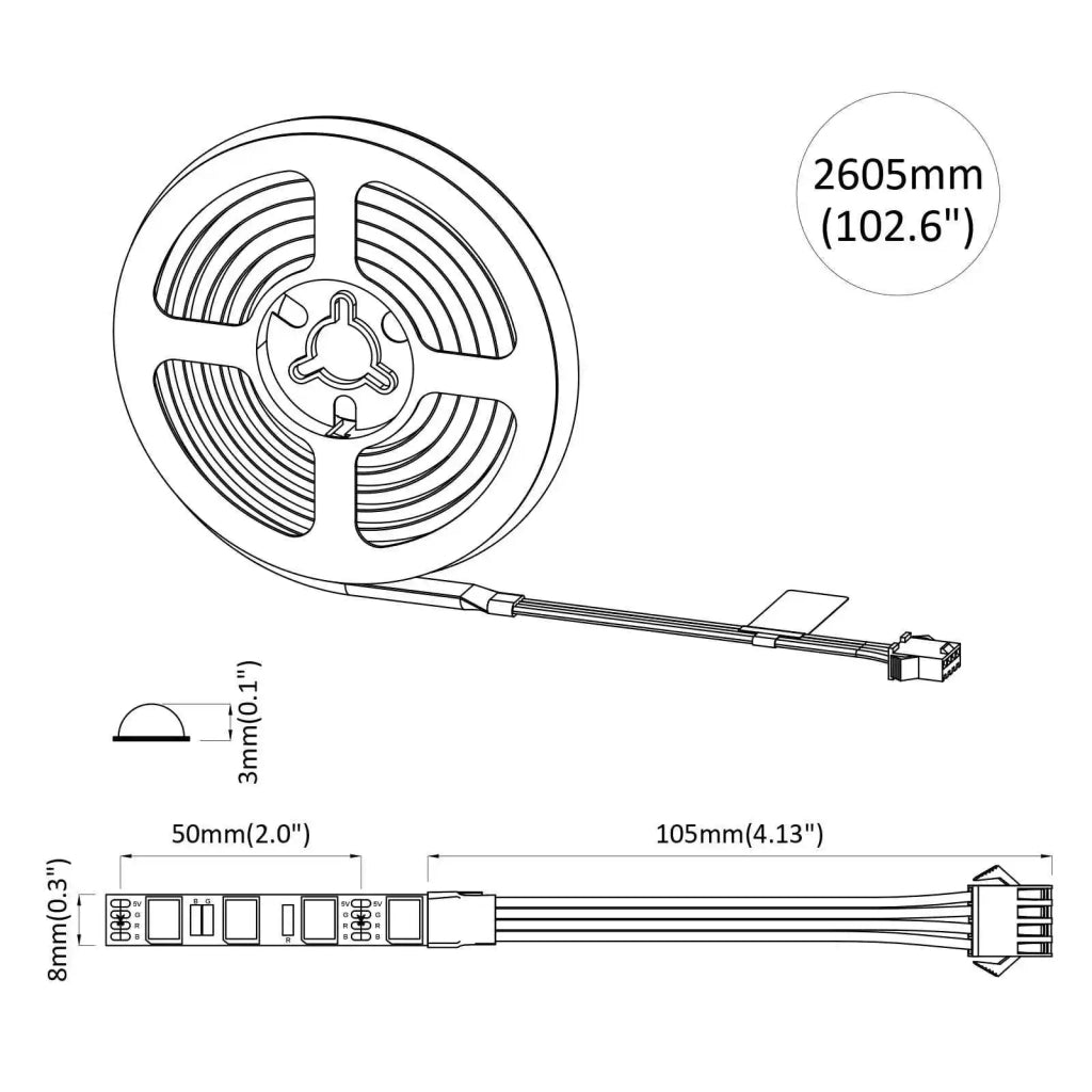 Striscia LED 2 pz Nero e trasparente 2500 mm Rame e plastica CFW3208179