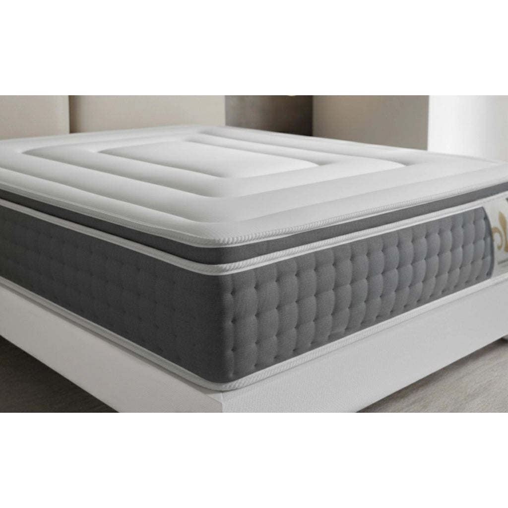 Pacchetto letto completo - Materasso 140x200cm + Box spring con doghe (kit) + 2 cuscini + Piumino - Vingt-Six PLUS