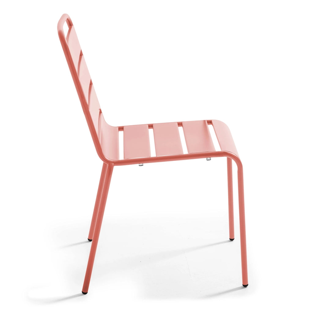 Oviala - Set da giardino con tavolo e 2 sedie in metallo argilla