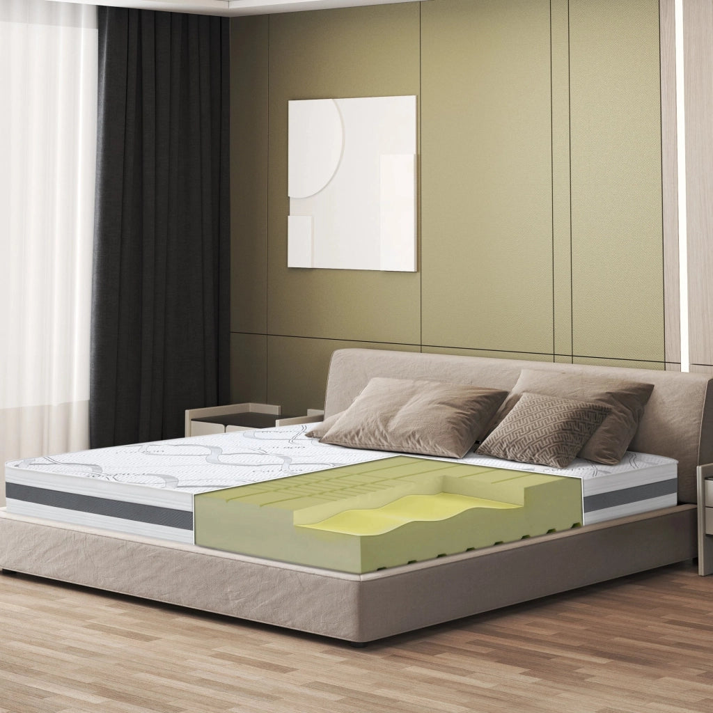 Materasso Singolo 105x210 cm a Media Rigidita' | Altezza 20 cm | Tessuto Anallergico e Traspirante | Proprieta' Ortopediche e Automodellanti | Prodotto in Italia