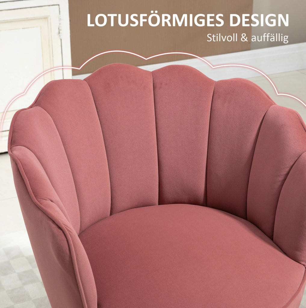 Sedia da pranzo con schienale rosa in poliestere e gambe in legno di gomma 66x72x79 cm