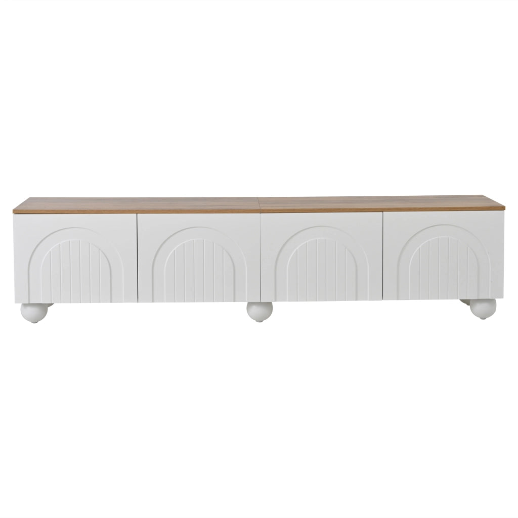 Mobile porta TV da 180 cm bianco e effetto legno