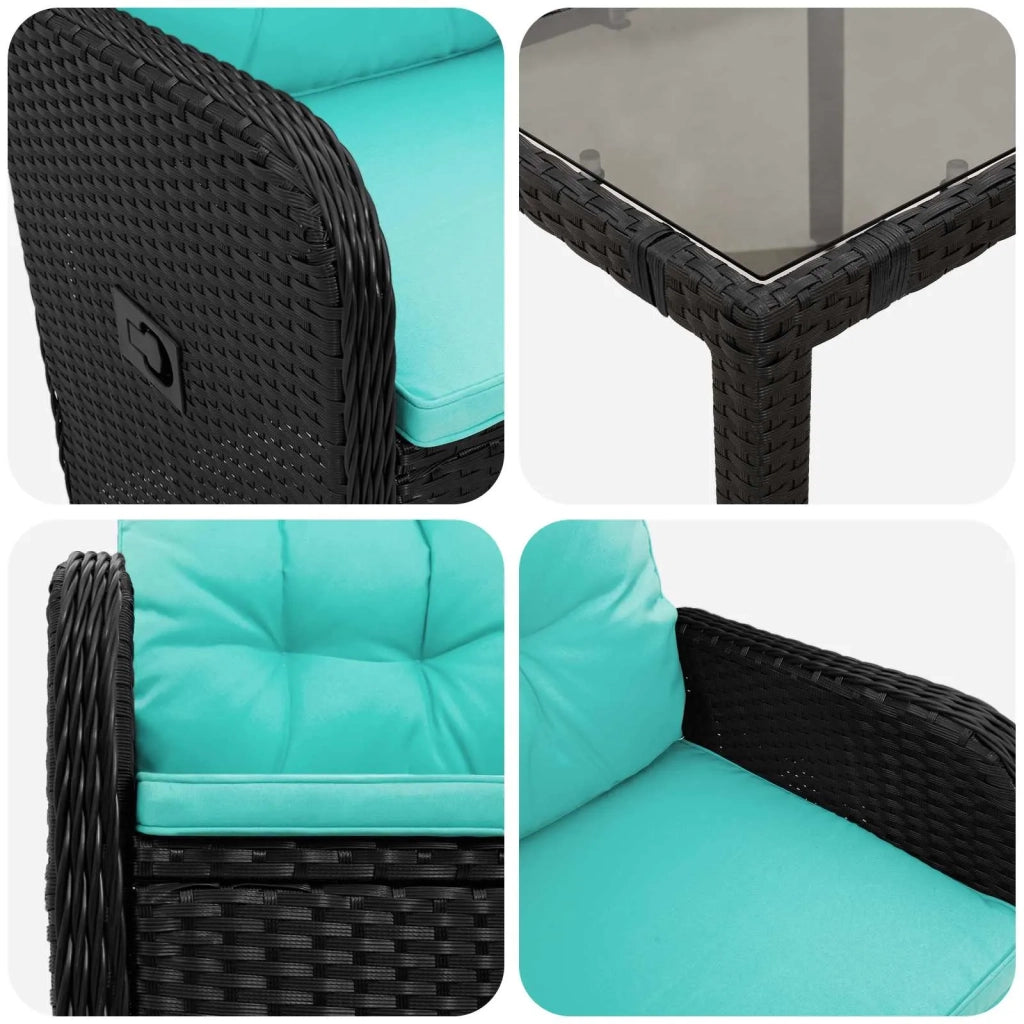 Set da pranzo per esterni 7 pz polyrattan 3422303