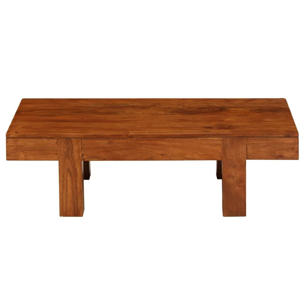 Tavolino da Salotto in Legno Acacia Finitura Ambra 110x55x35 cm 245655