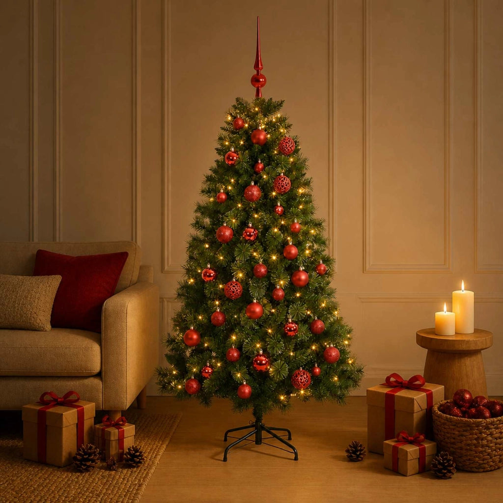 Albero di Natale artificiale con palline 120 cm 150 LED 3461285