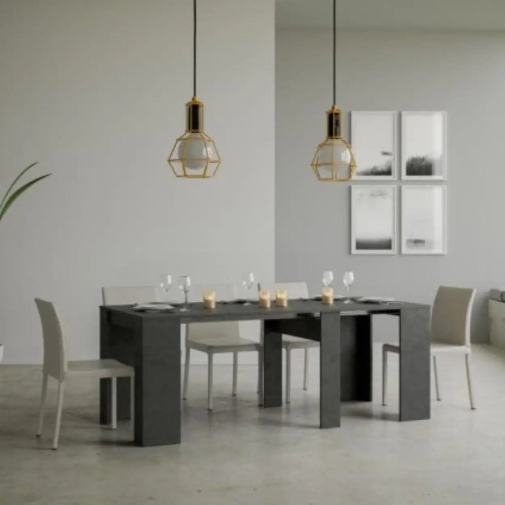 Consolle allungabile 90x48/308 cm Basic antracite spatolato