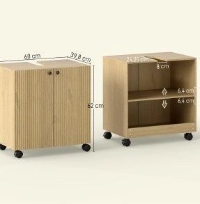 Mobile mobile bagno con tre ripiani regolabili e porta a chiusura soft, con taglio a U per lavabo senza piedistallo, finitura legno