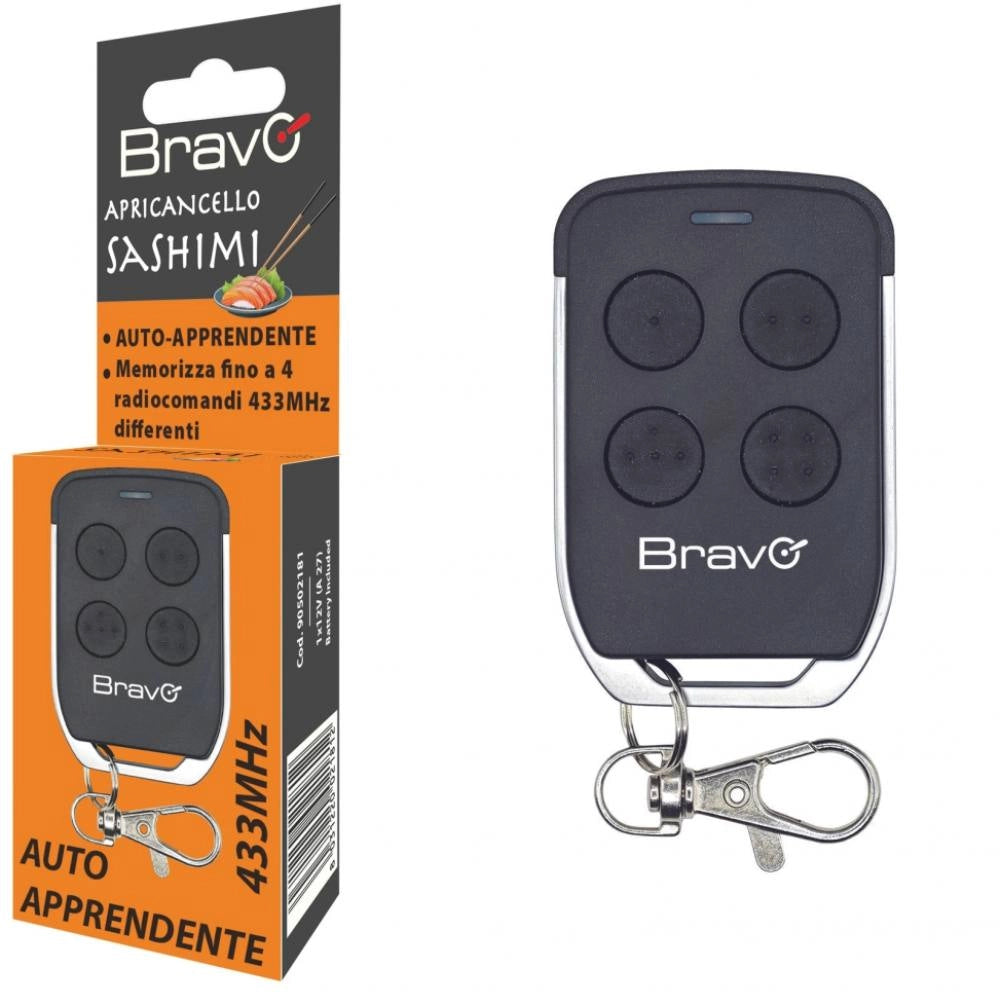 Telecomando bravo sashimi 433 mhz 4 tasti autoapprendente con led