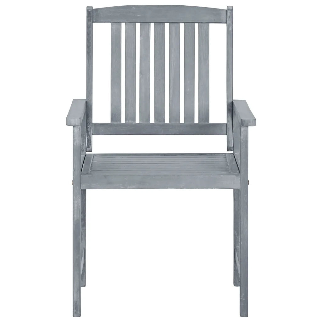 Sedie da Giardino con Cuscini 8 pz in Massello di Acacia Grigie 3078226