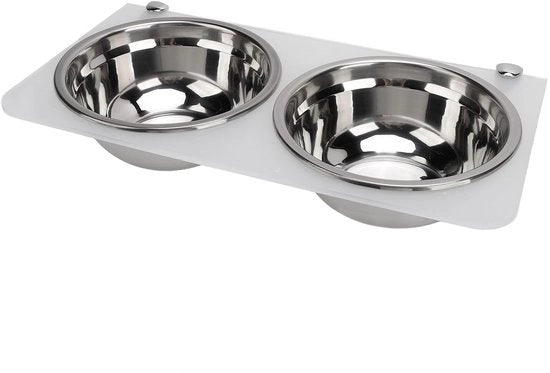 Ciotola per cani da appendere al muro - Ciotola per cani alta - Acciaio inossidabile - Altezza regolabile - Animali domestici - 0,8L - Adatta per gatti