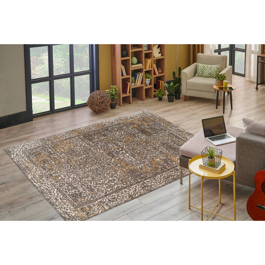 Tappeto moderno Davis 200 in beige e oro