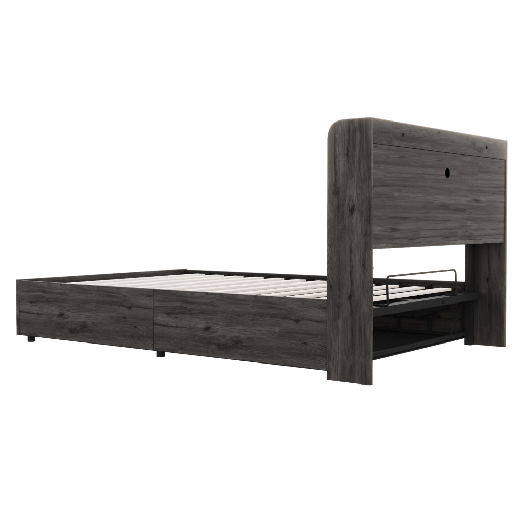letto in mdf grigio 140 x 200 cm