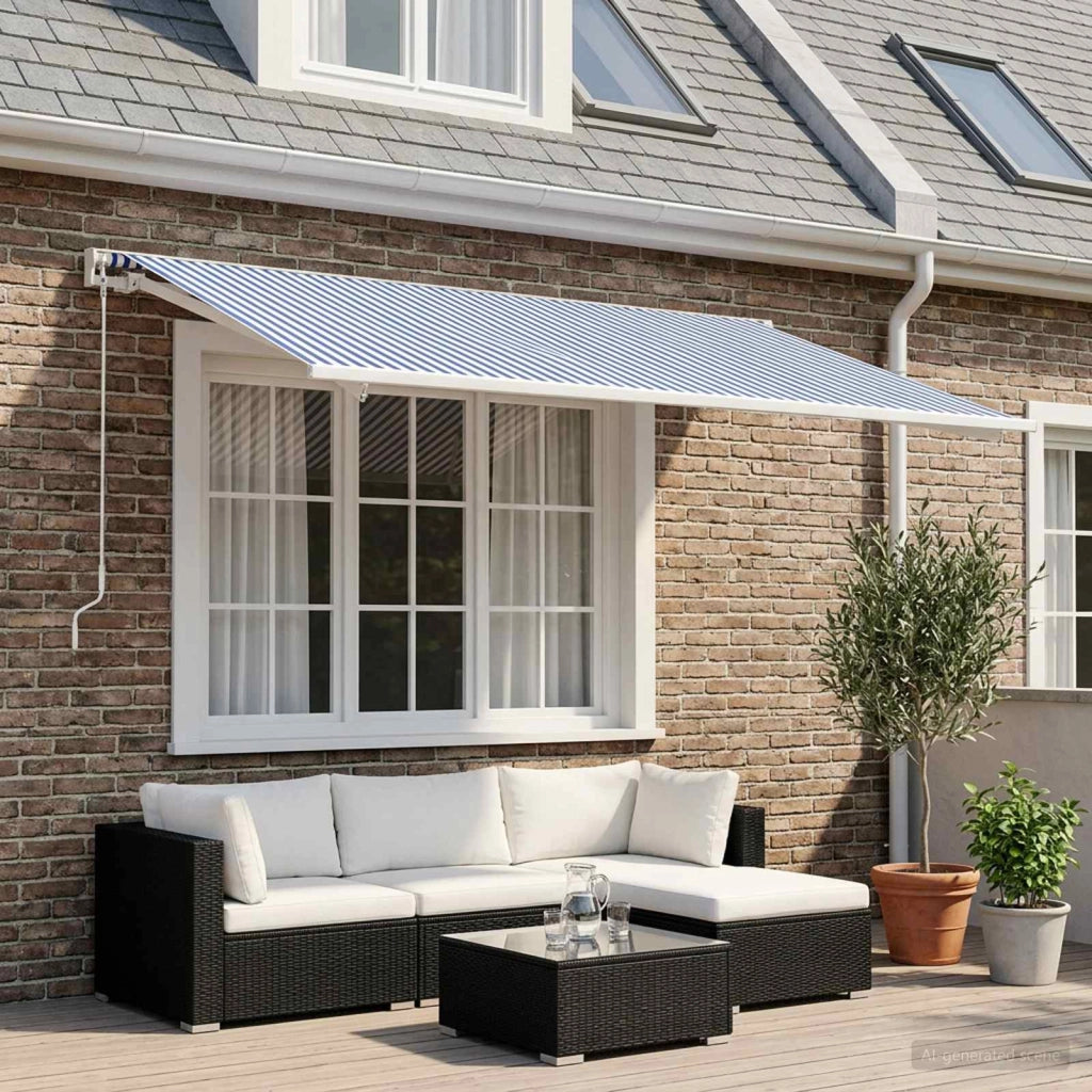 Telo di ricambio per tenda da sole Blu e Bianco 300 x 250 cm 3444181