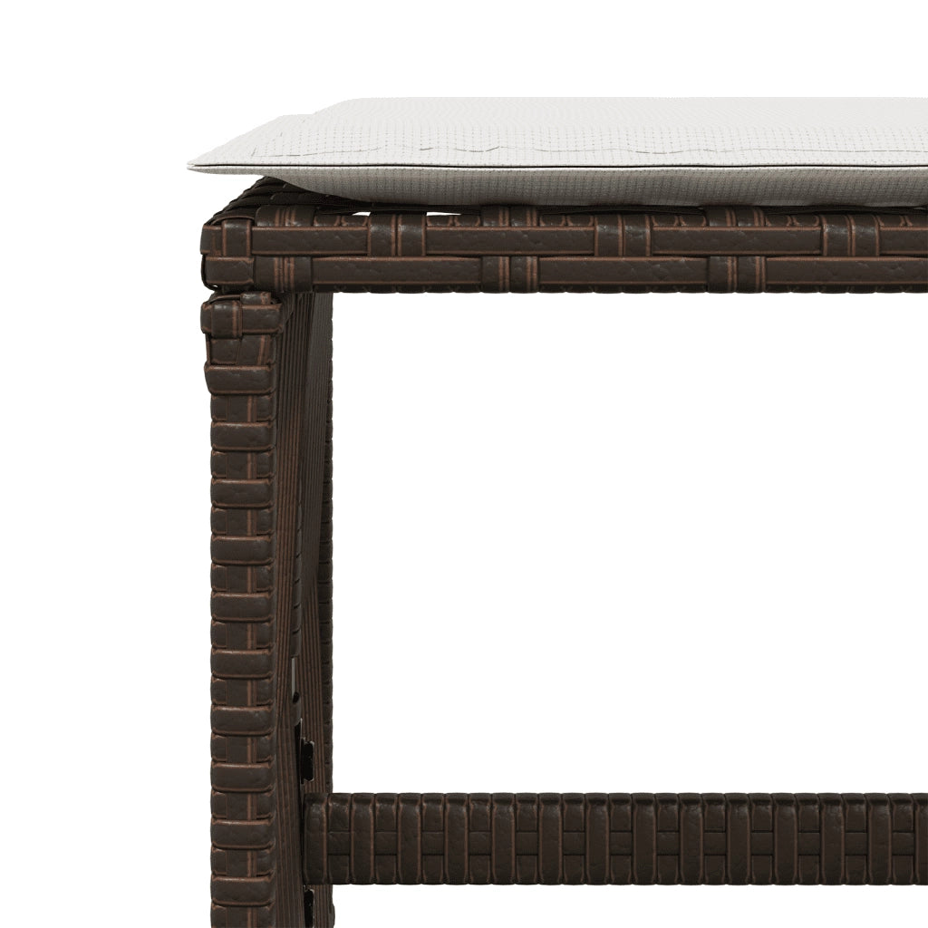 Set da Pranzo da Giardino 9pz con Cuscini Marrone in Polyrattan 3211677
