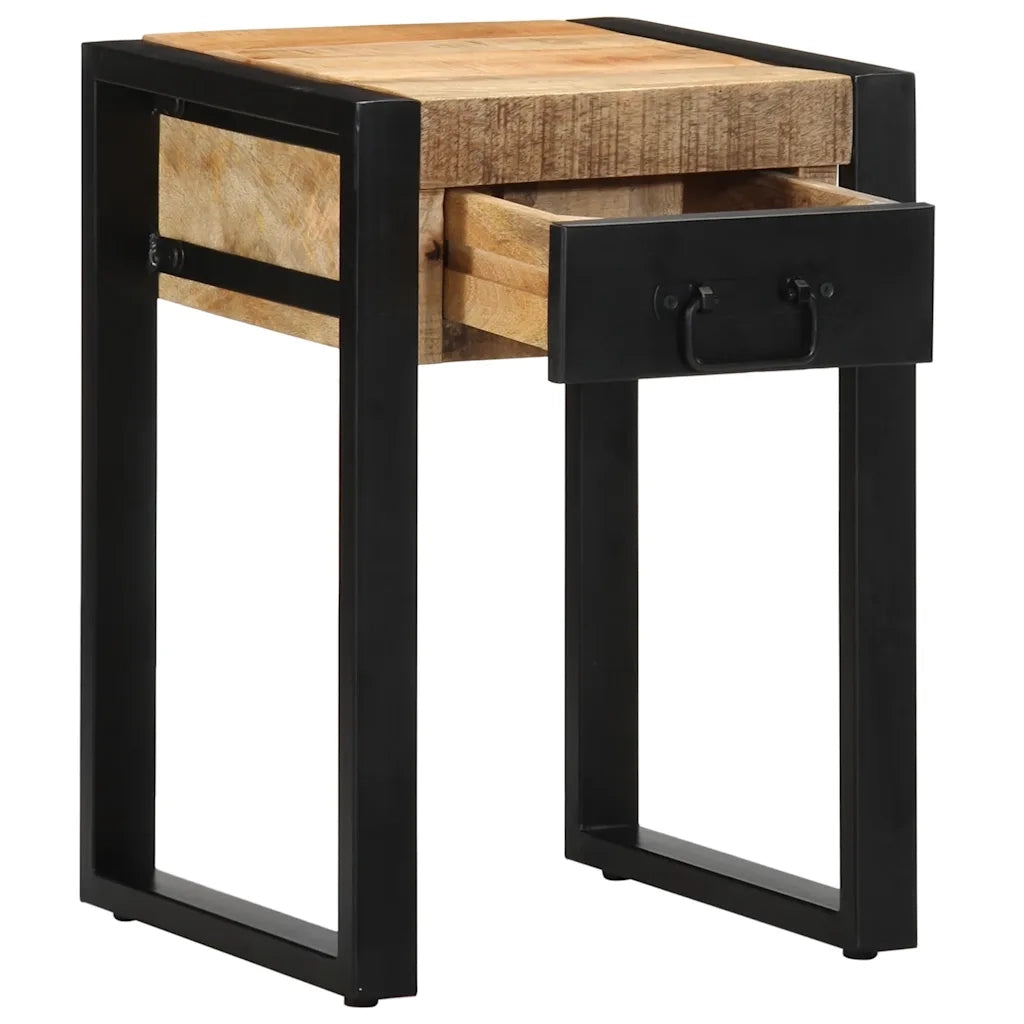 Tavolino 35x35x50 cm in Legno Grezzo Massello di Mango 4015943