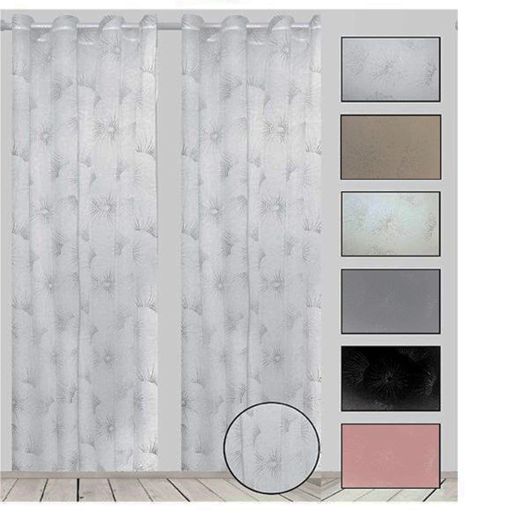 Trade Shop - Tenda Karan Pannello Singolo 8 Borchie Porta Finestra Cucina Bastone 140x280 Cm -