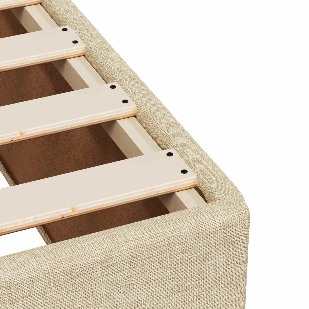 Letto box spring con materasso Crema 80 x 200 cm Tessuto 3453281
