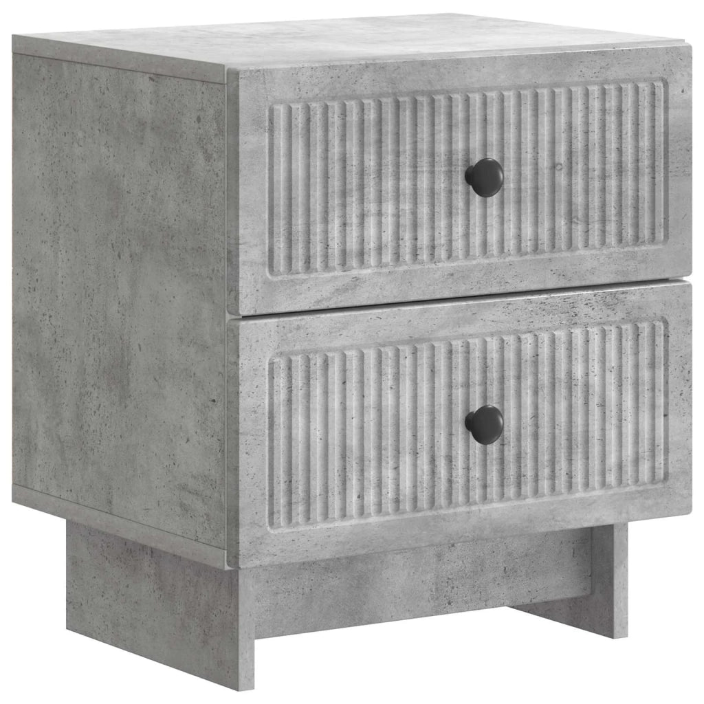 Set di 2 Comodini | Armadio da Notte | Mobiletto da notte Grigio Cemento 43 x 34,5 x 47,5 cm