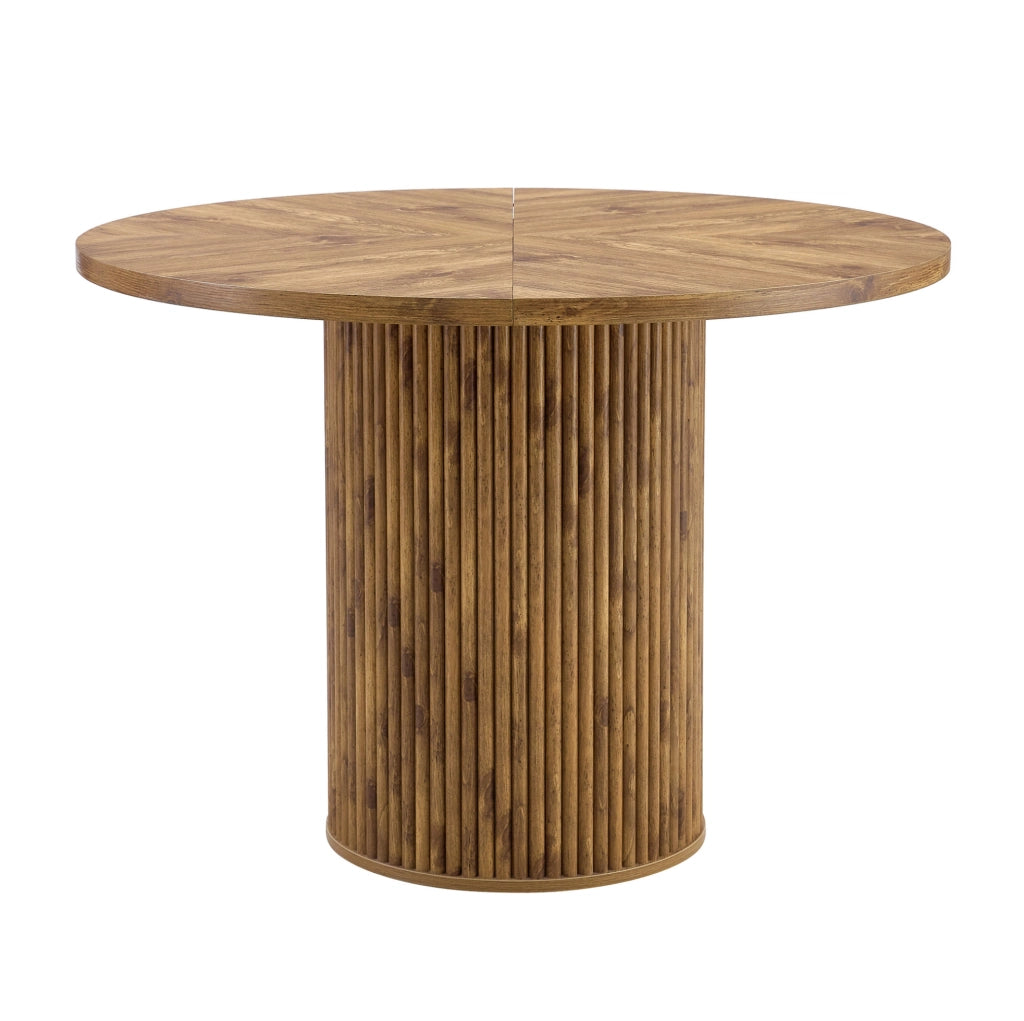 Tavolo da pranzo rotondo ?100 cm in MDF con gambe cilindriche e vano contenitore