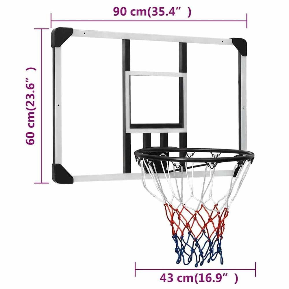 Basketball Hoop, Transparent, 90x60x2.5 Cm, Polycarbonate