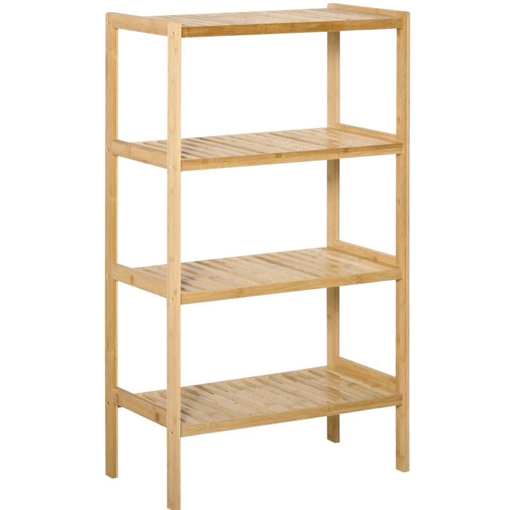 Scaffale in bambù a 4 ripiani 62x33x112 cm naturale