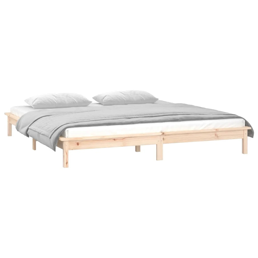 Giroletto con LED-Struttura Letto 120x190 cm Small Double in Legno Massello 872761