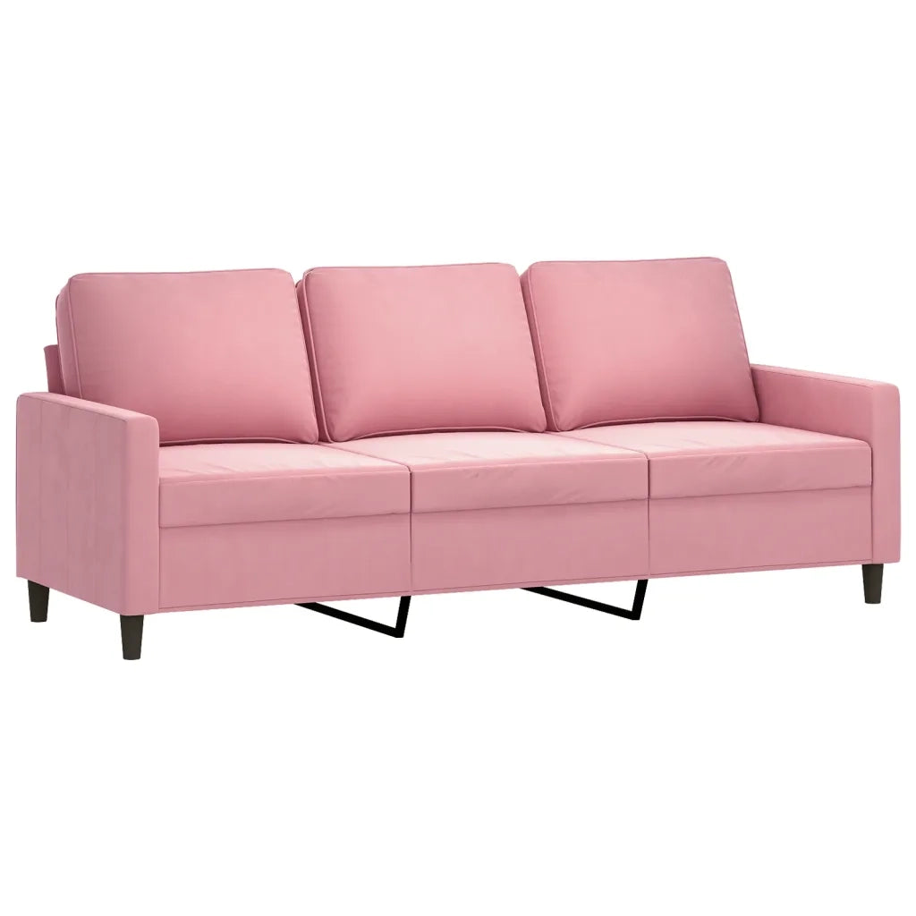 Set di Divani 4 pz con Cuscini rosa in Velluto