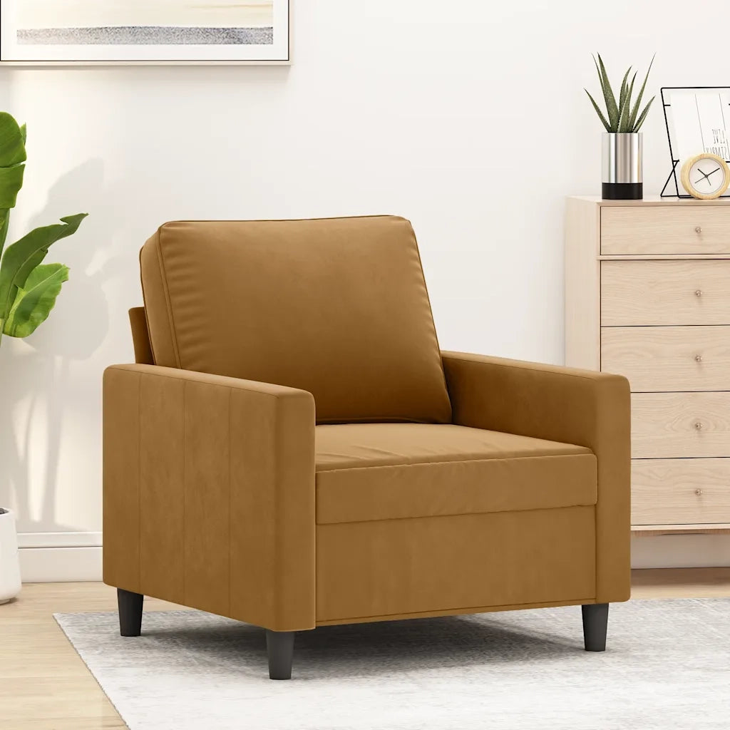 Poltrona Marrone 60 cm Velluto 359186