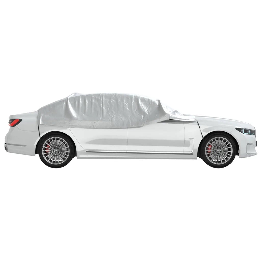 Mezza Copertura Auto con Ganci Argento XL PEVA 4008960