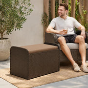Storage Bench & Cushion, Brown, 80x51x52 Cm, Poly Rattan