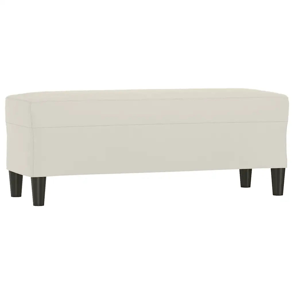Panca-Sgabello-Poggiapiedi crema 100x35x41 cm in Velluto