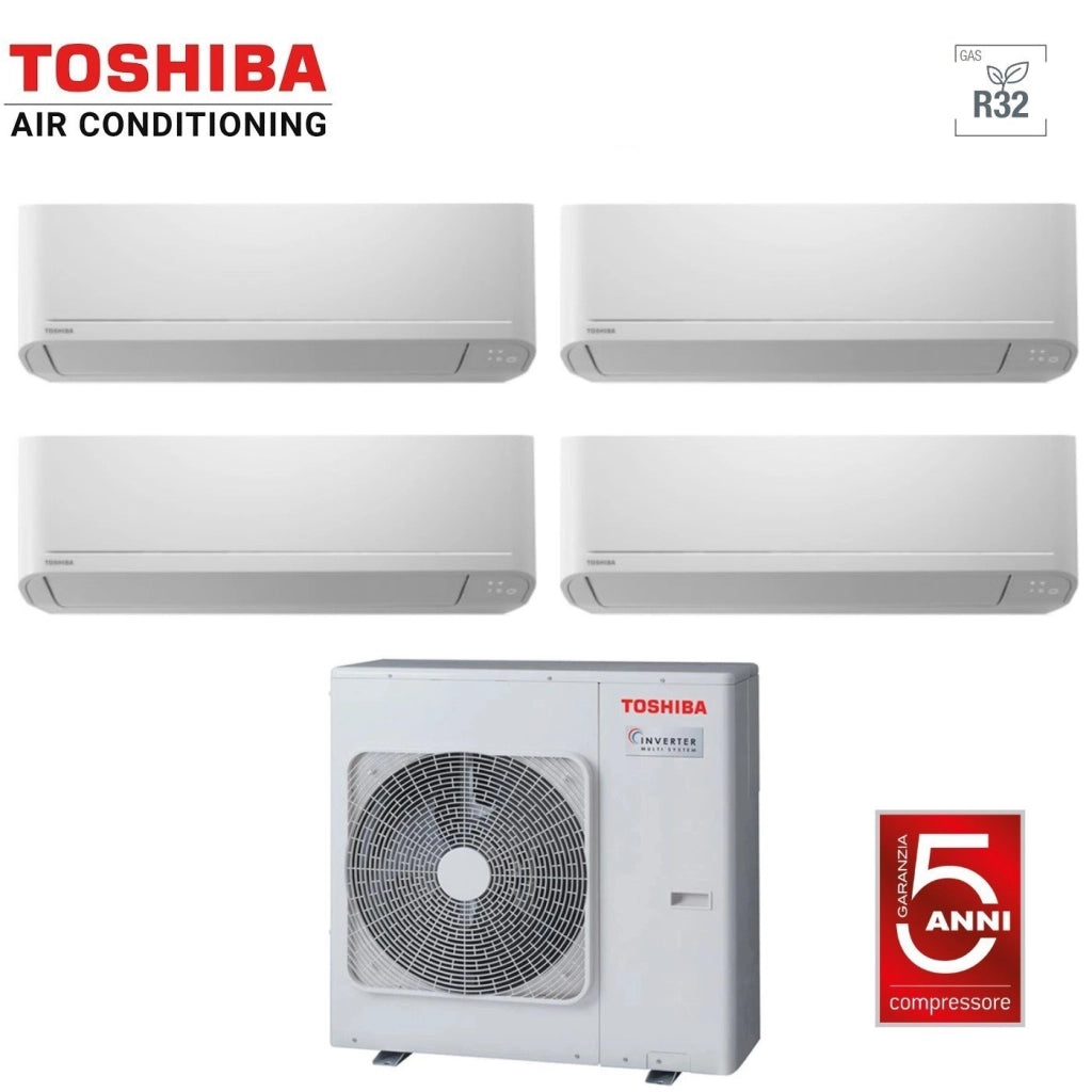 Climatizzatore Condizionatore Toshiba Quadri Split Inverter serie SEIYA 7+13+16+16 (7+12+15+15) RAS-4M27U2AVG-E R-32 Wi-Fi Optional 7000+13000+16000+16000 (7000+12000+15000+15000)