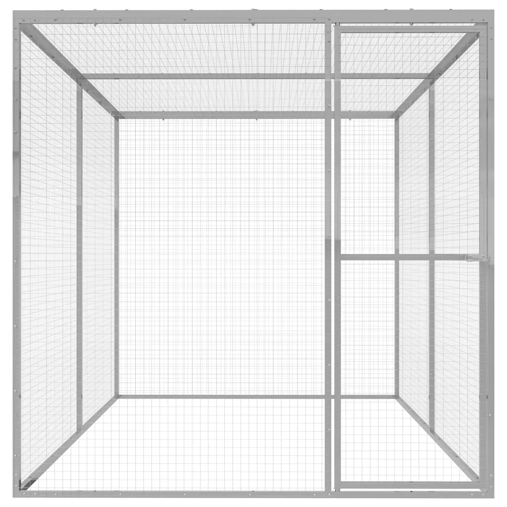 Gabbia per Gatti 3x1,5x1,5 m in Acciaio Zincato 146357