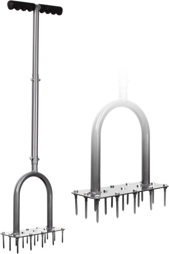 Luminaria per prato, spina, metallo, taglio manuale, ventilazione del prato, prato con 15 spine metalliche, ventilatore per prato preassemblato, attrezzo