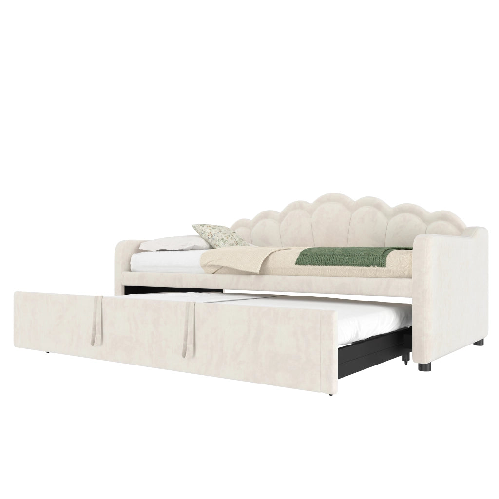 Daybed Imbottito 90x200 + 180x200 cm con LED; Beige