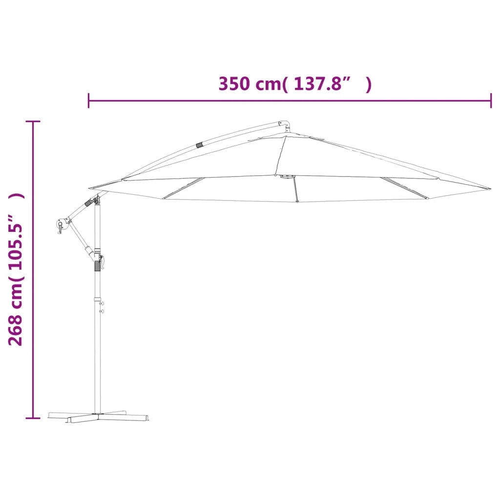 Ombrellone a Sbalzo da Giardino 3,5 m Blu 42198