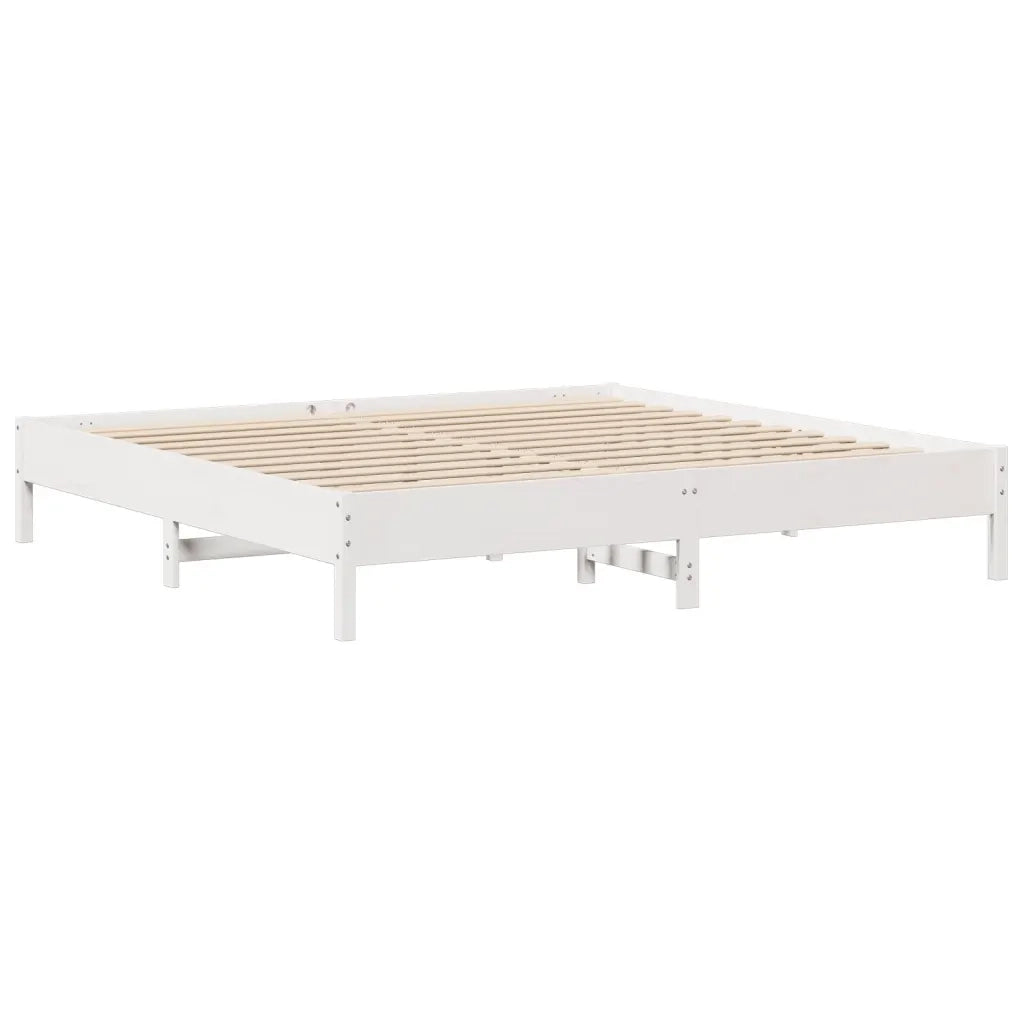 Letto senza Materasso-Struttura Letto Bianco 180x200 cm Legno Massello di Pino 591316