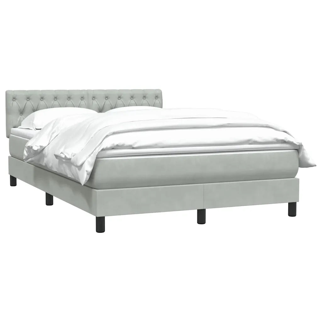 Giroletto a Molle con Materasso Grigio Chiaro 160x210cm Velluto 3316503