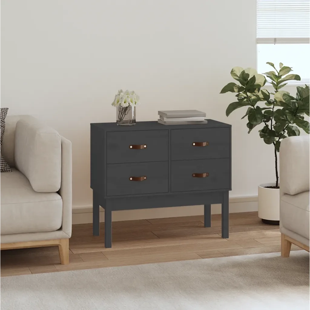 Mobile Consolle | Tavolo d'Ingresso Grigia 90x40x78 cm in Legno Massello di Pino