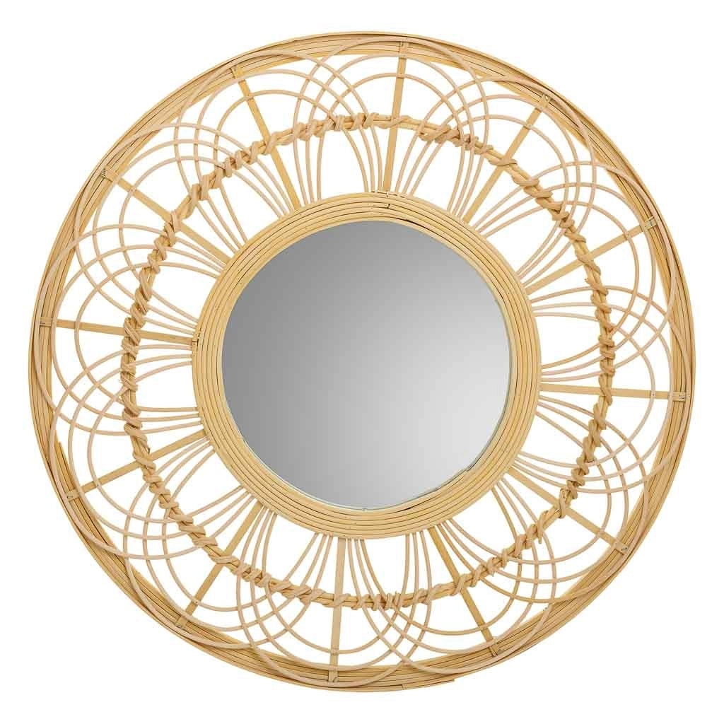 Specchio in rattan e bambù marrone d55,5x2h