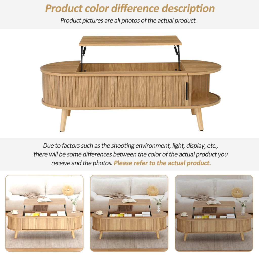 TAVOLO LIVING Regolabile 120x50x39,5 cm MDF Effetto Legno Naturale